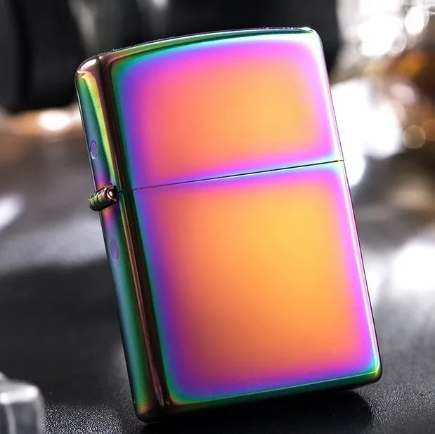 Zorro brass kerosene windproof lighter with personalized creativity, ultra-thin square angle smooth kerosene machine