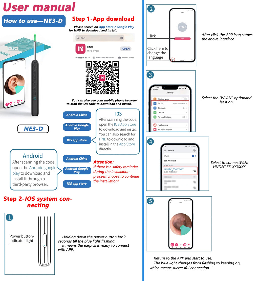 EarClear Limpiador de Oido con Cámara