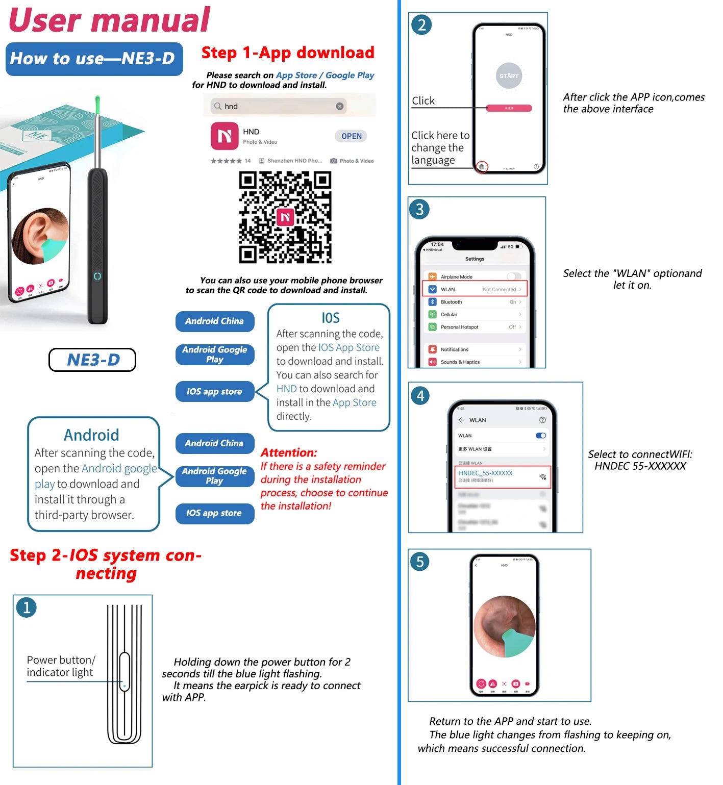 EarClear Limpiador de Oido con Cámara