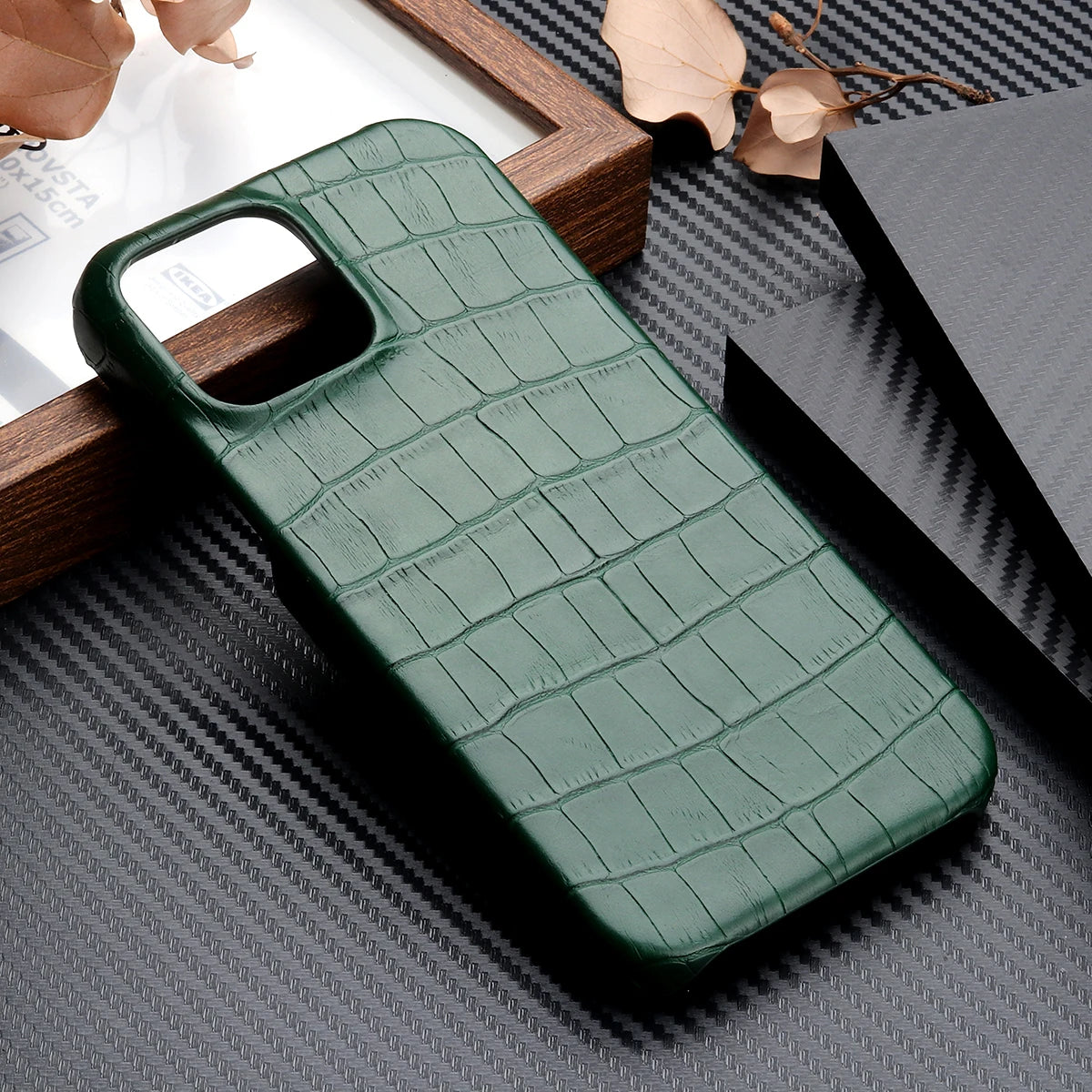 Luxury Crocodile Leather Case for iPhone – Shockproof & Stylish