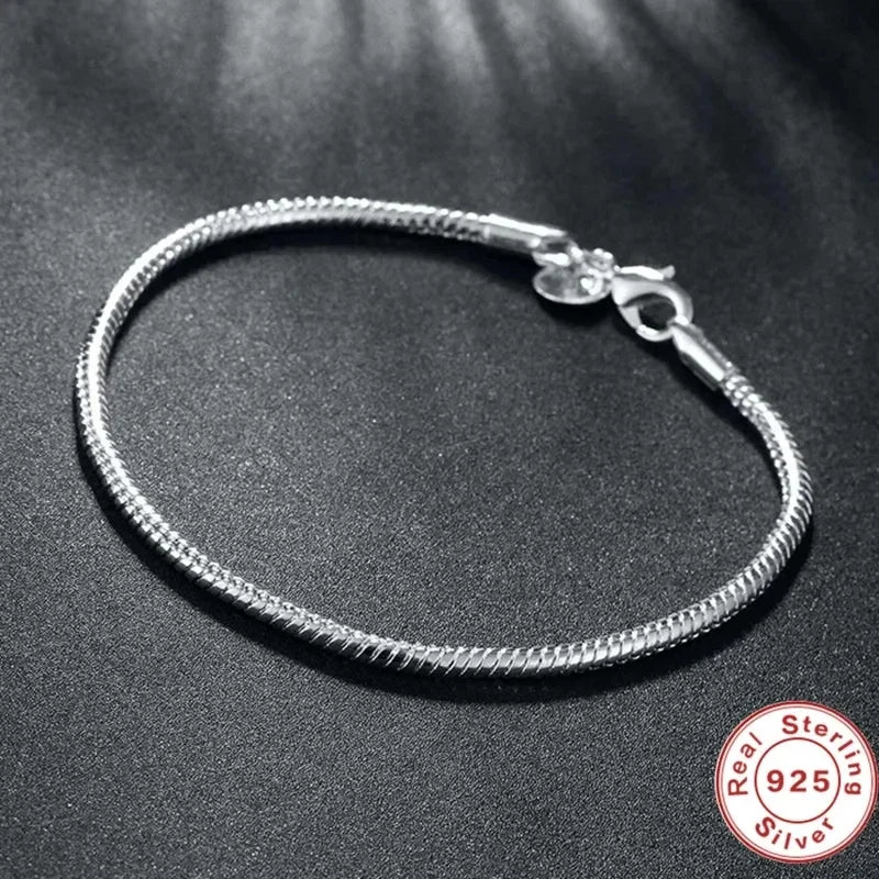 Handmade 925 Silver Snake Chain Bracelet – Elegant & Timeless