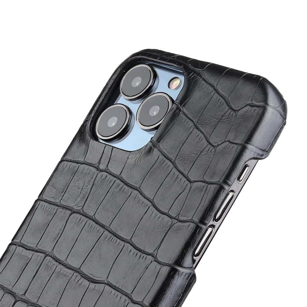 Luxury Crocodile Leather Case for iPhone – Shockproof & Stylish