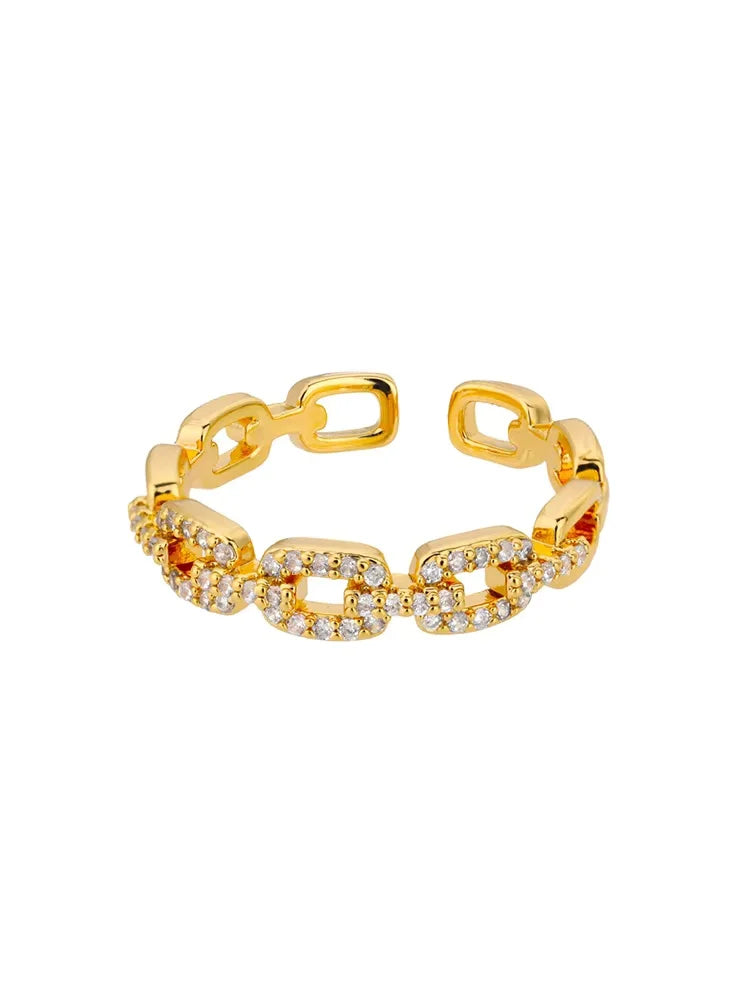 Classical Romantic Hollow Chain Decorative Ring Suitable For Women To Wear Fashionable Jewelry For Summer Travel