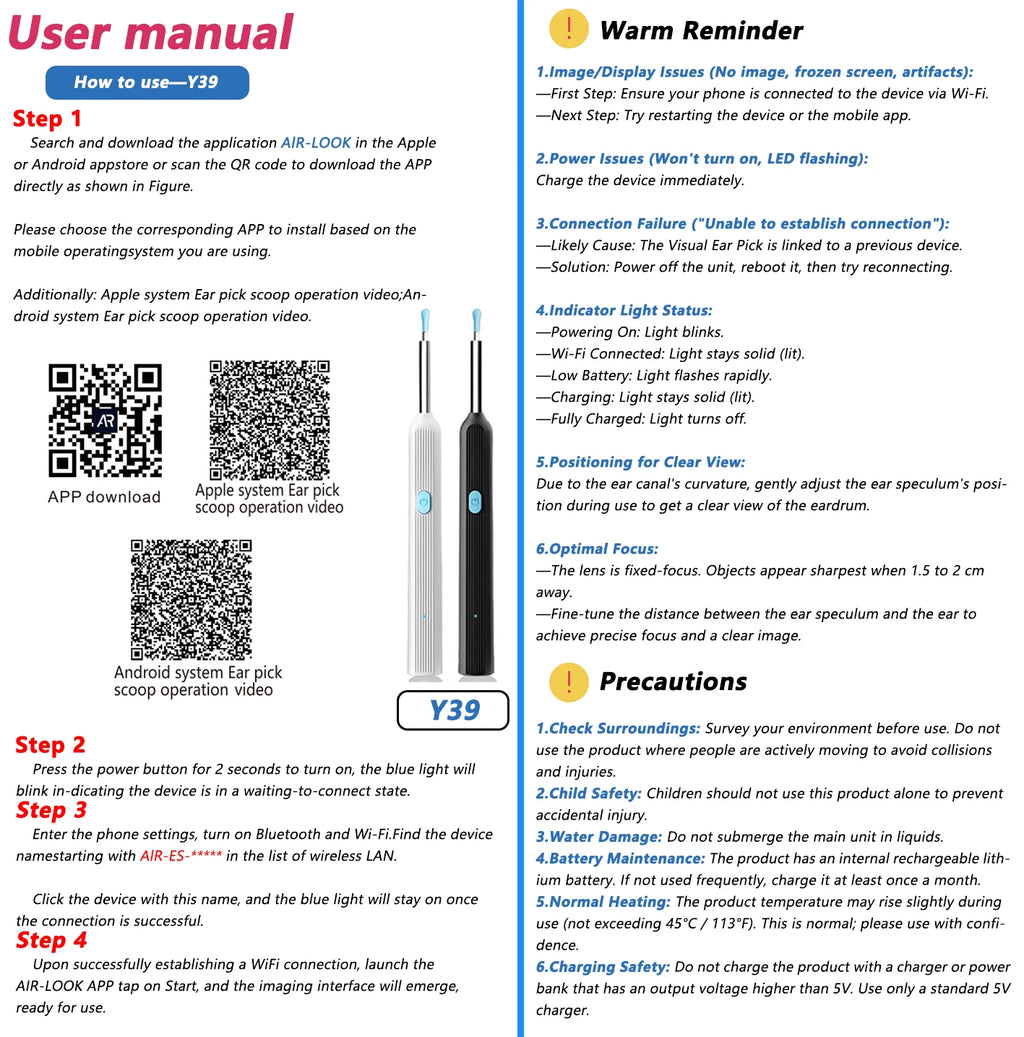 EarClear Limpiador de Oido con Cámara