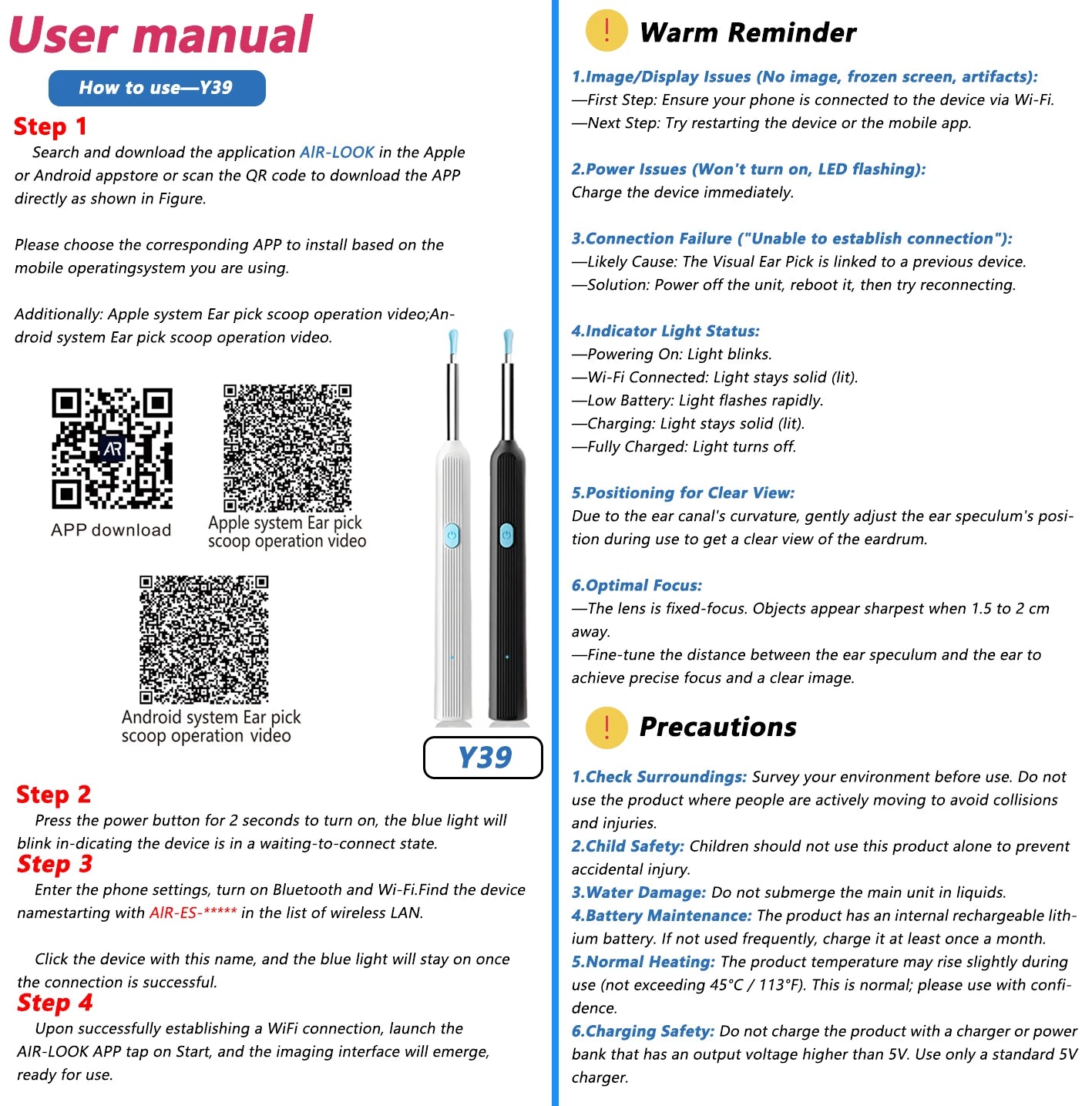 EarClear Limpiador de Oido con Cámara