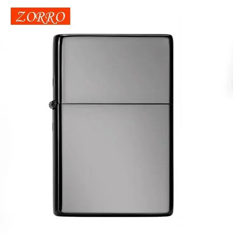 Zorro brass kerosene windproof lighter with personalized creativity, ultra-thin square angle smooth kerosene machine