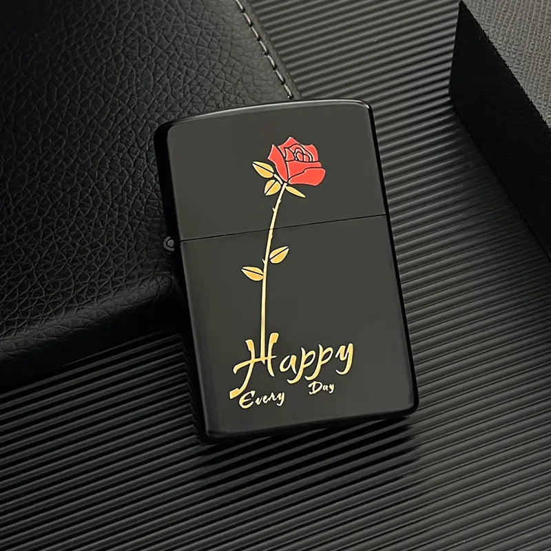 Zorro brass kerosene windproof lighter with personalized creativity, ultra-thin square angle smooth kerosene machine