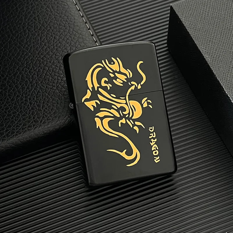 Zorro brass kerosene windproof lighter with personalized creativity, ultra-thin square angle smooth kerosene machine