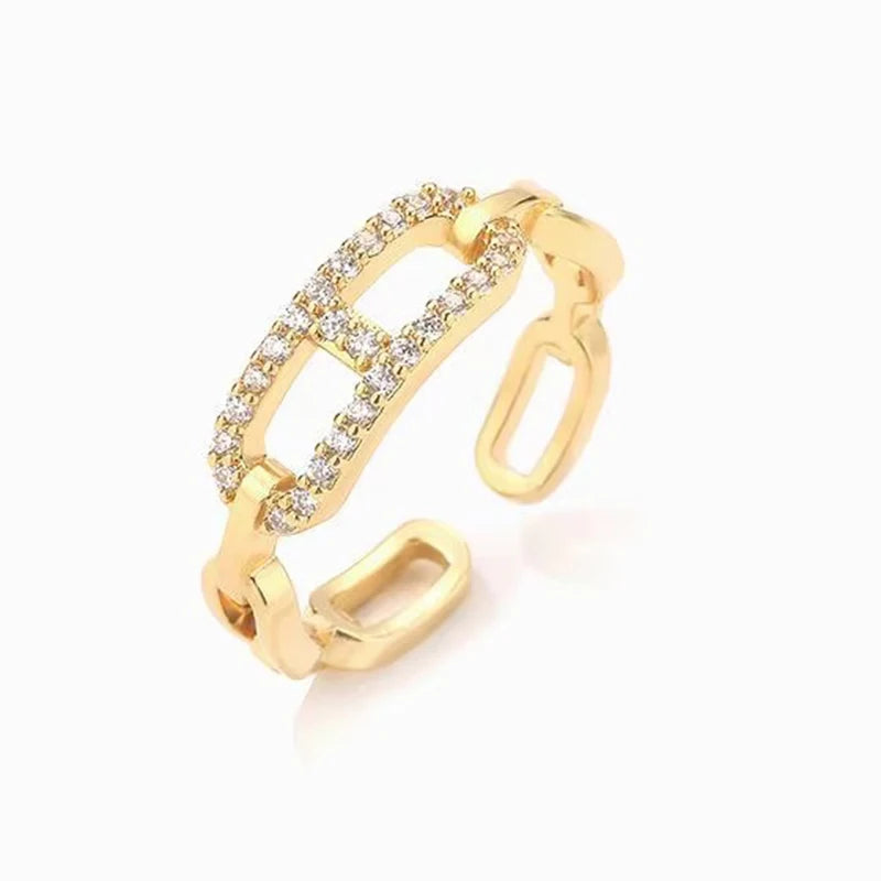 Classical Romantic Hollow Chain Decorative Ring Suitable For Women To Wear Fashionable Jewelry For Summer Travel