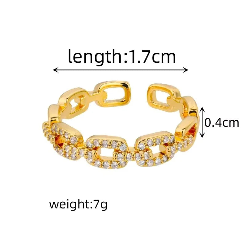 Classical Romantic Hollow Chain Decorative Ring Suitable For Women To Wear Fashionable Jewelry For Summer Travel