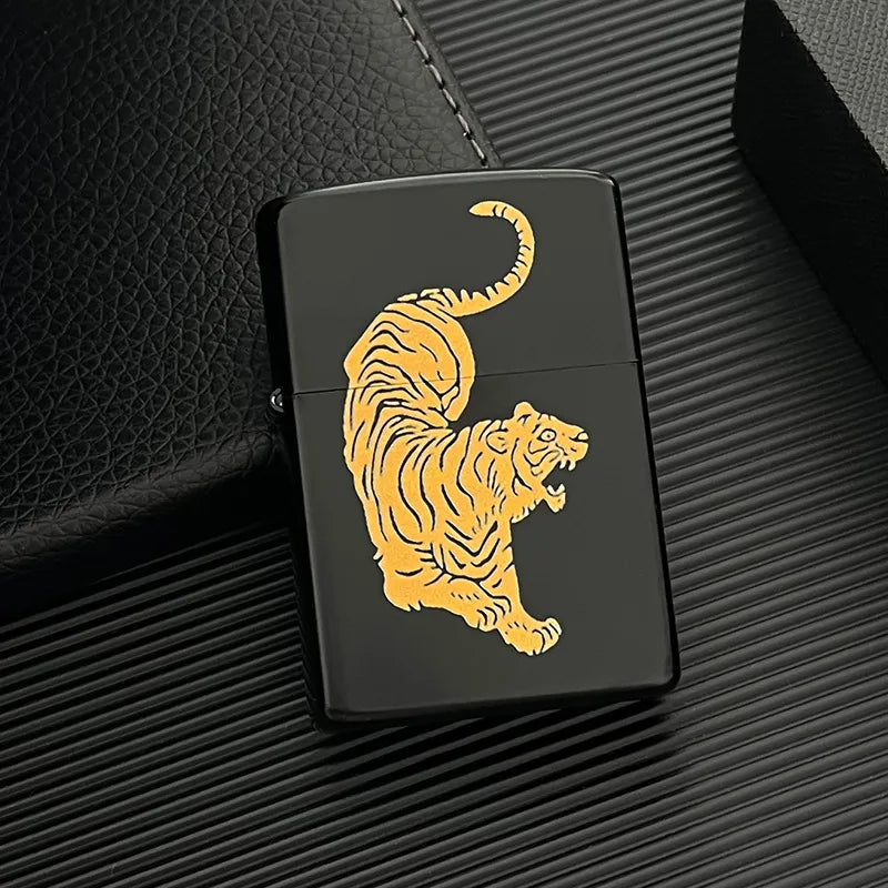 Zorro brass kerosene windproof lighter with personalized creativity, ultra-thin square angle smooth kerosene machine