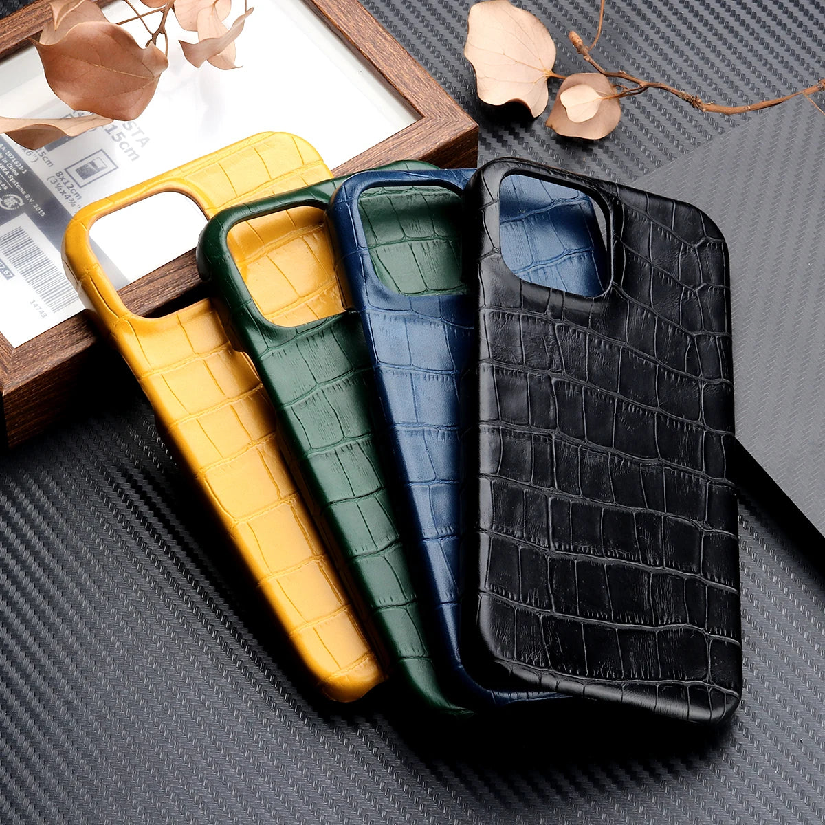 Luxury Crocodile Leather Case for iPhone – Shockproof & Stylish